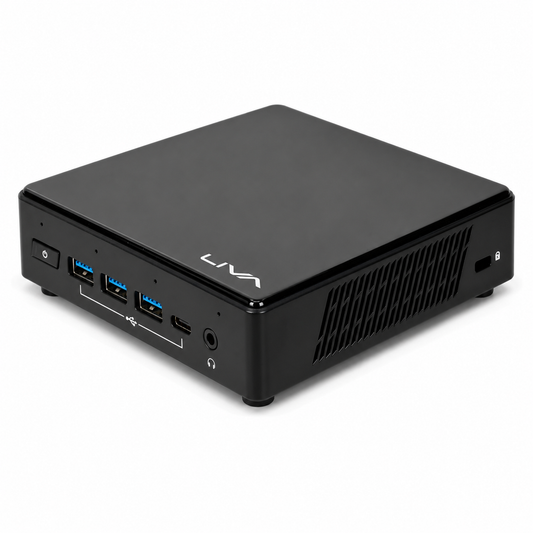 MINI PC ECS LIVA Z3, CPU INTEL CELERON N5100, RAM DDR4 4GB (HASTA 16GB), ROM EMMC 128GB (HASTA 1TB), CONECTIVIDAD 3 X USB, 1 X USB-C, 2 X GIGALAN, 1 X HDMI