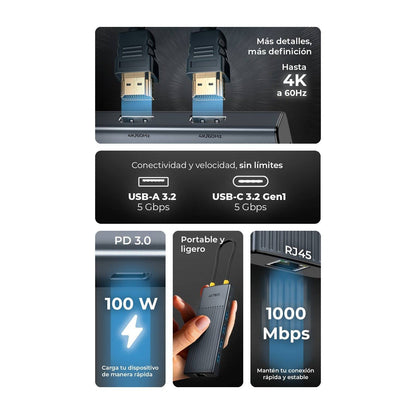 HUB USB 9 EN 1 NEXUS DOCK PRO HN940 ACTECK  HUB  9 EN 1