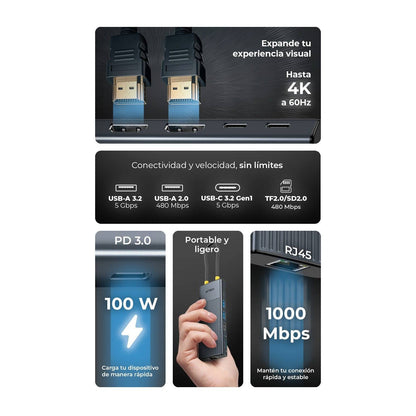 HUB USB 10 EN 1 NEXUS DOCK ULTRA HN950 ACTECK  HUB  10 EN 1