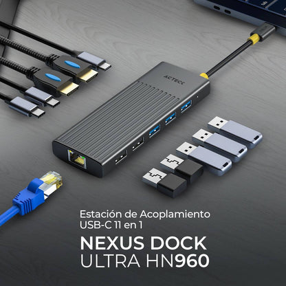 HUB USB 11 EN 1 NEXUS DOCK ULTRA HN960 ACTECK  HUB  11 EN 1
