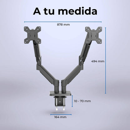 SOPORTE DOBLE MONITOR F590 MOTION SM727  ACTECK SOPORTE ARTICULADO PARA DOBLE MONITOR CON C-CLAMP