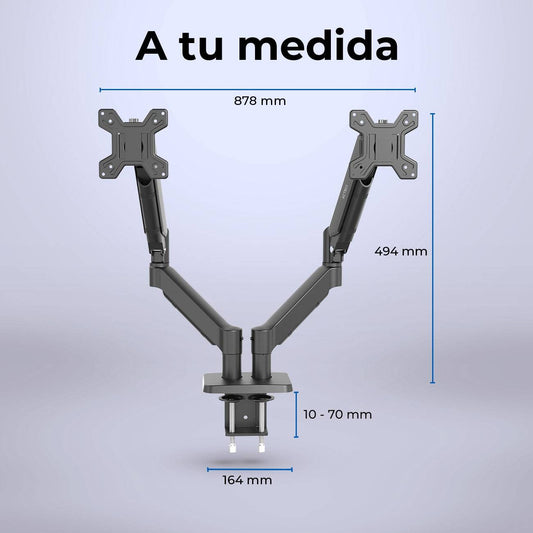SOPORTE DOBLE MONITOR F590 MOTION SM727  ACTECK SOPORTE ARTICULADO PARA DOBLE MONITOR CON C-CLAMP