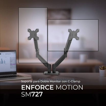 SOPORTE DOBLE MONITOR F590 MOTION SM727  ACTECK SOPORTE ARTICULADO PARA DOBLE MONITOR CON C-CLAMP