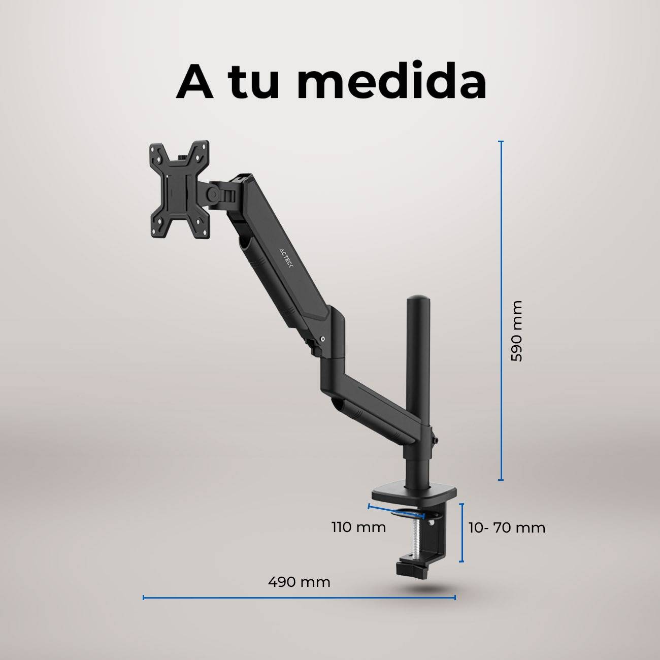 SOPORTE PARA MONITOR ENFORCE MOTION SM718  ACTECK SOPORTE ARTICULADO PARA MONITOR CON ALTURA AJUSTABLE CON C-CLAMP