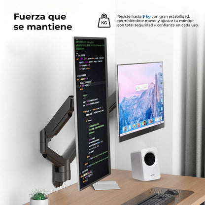 SOPORTE DOBLE MONITOR ENFORCE MOTION SM727  ACTECK SOPORTE DE PARED ARTICULADO PARA DOBLE MONITOR