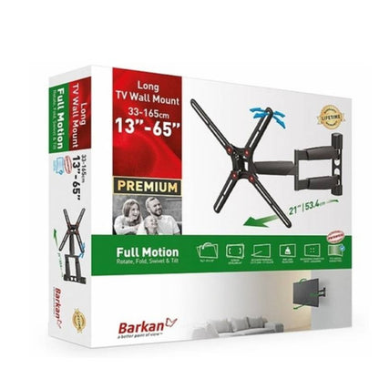 SOPORTE DE PARED BARKAN BM343 PARA PANTALLA 13 PULGADAS - 65 PULGADAS, HASTA 36.2KG, NEGRO