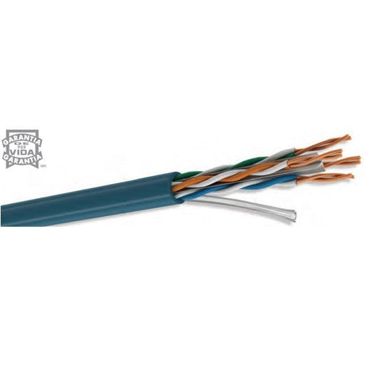 BOBINA UTP CAT6 PARA INTERIOR, 4 PARES, 23 AWG, BOBINA DE 305 MTS, 100% COBRE, CONDUMEX 66446815 , COLOR AZUL