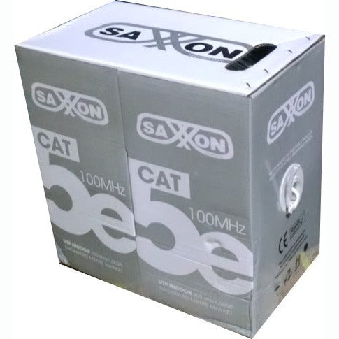 BOBINA DE CABLE SAXXON OUTP5ECCA305BC, 305 M, CAT5E, BLANCO, CABLEADO POR UTP, INTERIOR