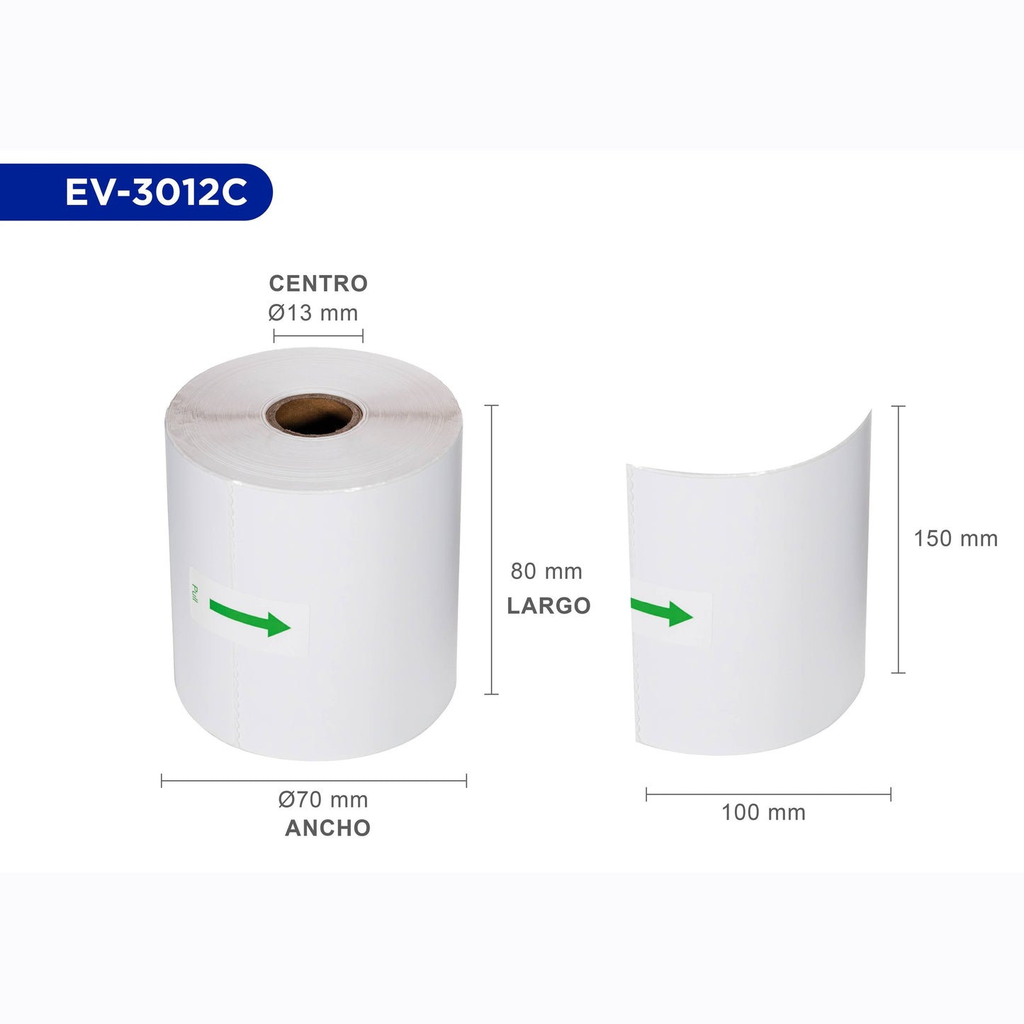 EVOTEC CAJA CON 16 ROLLOS DE ETIQUETAS TERMICAS 10*15CM EV-3012C