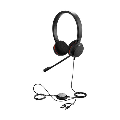 JABRA EVOLVE 20 STEREO MS, USB C/A ADAPTER SKU: 4999-823-169