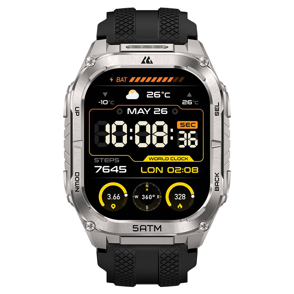 SMARTWATCH KOSPET KOSPET TANK M4C TMKO-007, NEGRO, 10 DÍAS, RESISTENTE AL AGUA