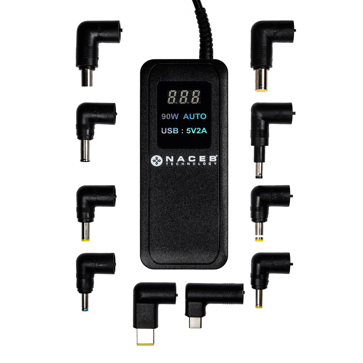 ADAPTADOR DE CORRIENTE NACEB TECHNOLOGY, NEGRO, ADAPTADOR DE CORRIENTE, UNIVERSAL