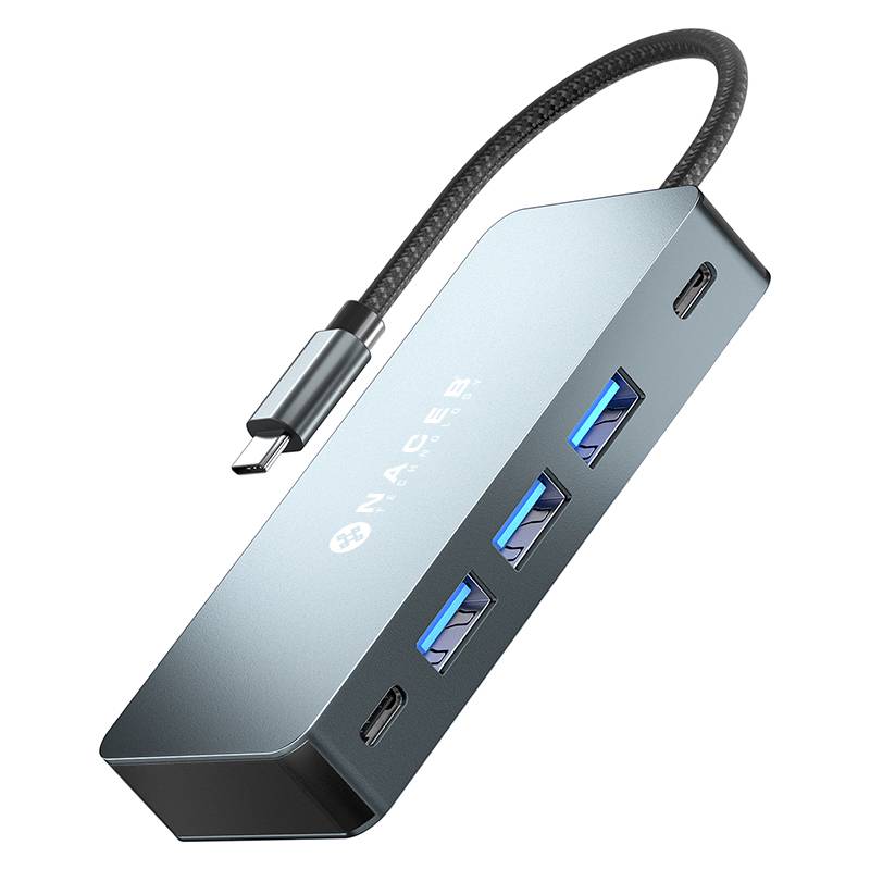 NACEB ADAPTADOR USB-C 7 EN 1 DUAL HDMI 4K+USB-C+PD100W+3*USB3.0 NA-0147