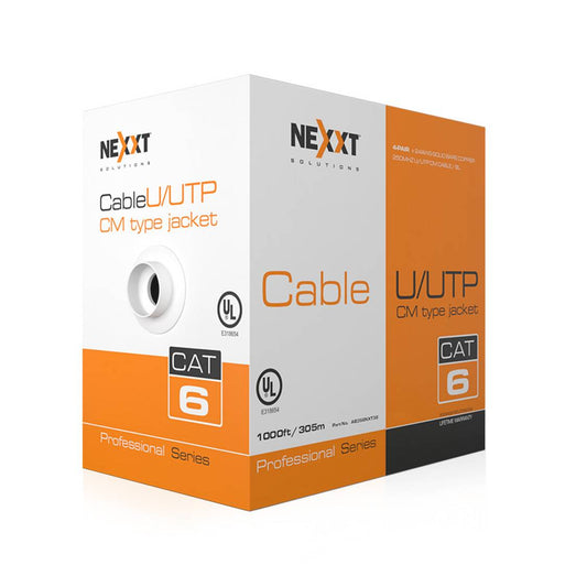 BOBINA NEXXT MODELO AB356NXT32 UTP CAT6 CM 305M AZUL COBRE 24AWG