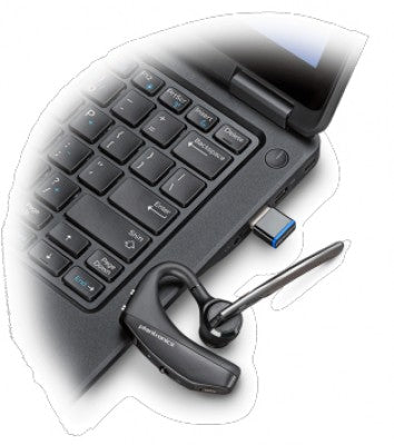 POLY VOYAGER 5200 UC, BLUETOOTH PARA MOVILES Y COMPUTADORAS, INCLUYE ESTUCHE DE CARGA Y ADAPTADOR BLUETOOTH