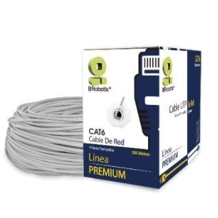 BOBINA UTP, CAT6, 305 M, INTERIOR, GRIS, 100% COBRE, BROBOTIX 065144