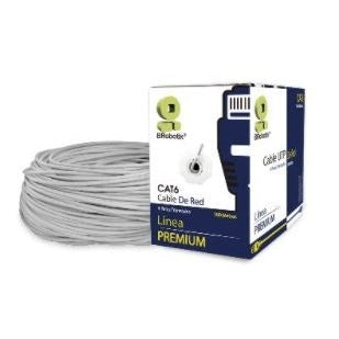 BOBINA UTP, CAT6, 100 M, INTERIOR, GRIS, CCA, BROBOTIX 062410