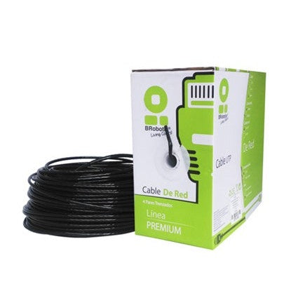 BOBINA UTP, CAT5E, 100 M, EXTERIOR CON GEL, NEGRO, CCA, BROBOTIX 181005