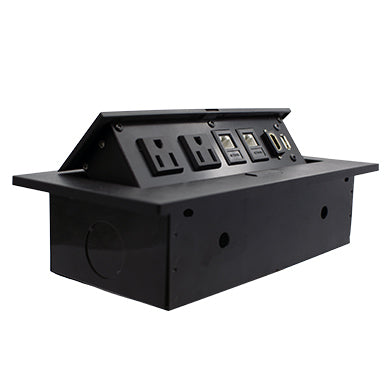CAJA DE MESA, RJ45 CAT 6, HDMI, USB V2.0, NEMA 5-15R, NEGRO, BROBOTIX 170906