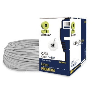 BOBINA CAT 6 BROBOTIX 651190, 200 MTS, GRIS, INTERIOR, CAT6, CCA
