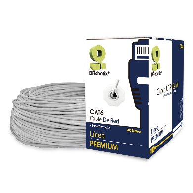 BOBINA CAT 6 BROBOTIX 651190, 200 MTS, GRIS, INTERIOR, CAT6, CCA