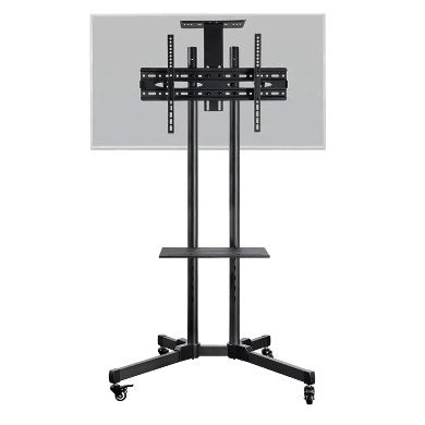 SOPORTE DE PISO, MÓVIL, PARA PANTALLA BROBOTIX 963050, 50 KG, ACERO LAMINADO EN FRÍO, 32 PULGADAS, 70 PULGADAS, PANTALLAS