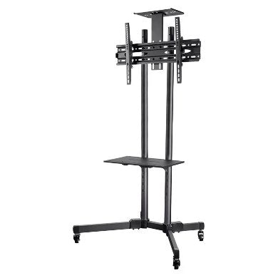 SOPORTE DE PISO, MÓVIL, PARA PANTALLA BROBOTIX 963050, 50 KG, ACERO LAMINADO EN FRÍO, 32 PULGADAS, 70 PULGADAS, PANTALLAS
