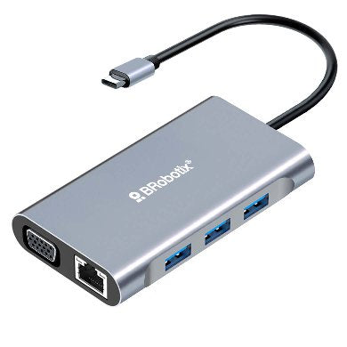 DOCKING STATION USB C, 7 EN 1, HDMI/RJ45 RJ45 10/100 A/USB C/VGA. BROBOTIX 60001202