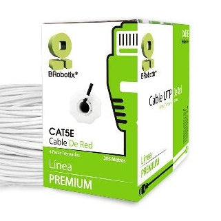 BOBINA UTP, CAT5E, 305 M, INTERIOR, BLANCO, CCA, EN CAJA PROTECTORA, C/TUBO DESPACHADOR, METREADA, IDEAL P/ RED / CCTV, BROBOTIX 6001684