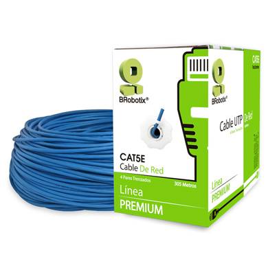 BOBINA UTP, CAT5E, 305 M, INTERIOR, AZUL, CCA, BROBOTIX 065200