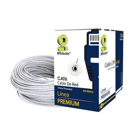 BOBINA UTP, CAT6, 305 M, INTERIOR, BLANCO, CCA, EN CAJA PROTECTORA, C/TUBO DESPACHADOR, METREADA, IDEAL P/RED / CCTV, BROBOTIX 6006801
