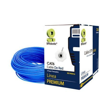 BOBINA UTP, CAT6, 305 M, INTERIOR, AZUL, CCA, EN CAJA PROTECTORA, C/TUBO DESPACHADOR, METREADA, IDEAL P/RED / CCTV, BROBOTIX 6006795