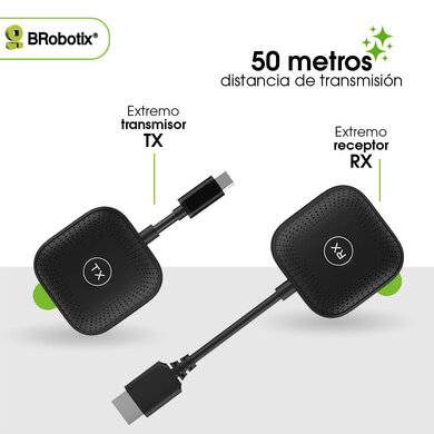 EXTENSOR DE VIDEO, EXTENSOR DE RANGO WIRELESS HD TIPO C /HDMI INALÁMBRICO, HASTA 50 M 963432 BROBOTIX