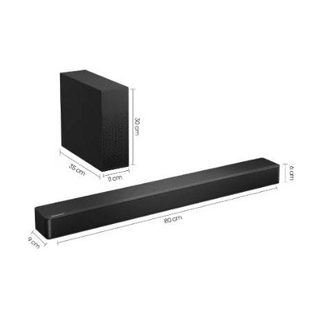 BARRA DE SONIDO HISENSE HS2100, SUBWOOFER BLUETOOTH. CANALES 2.1