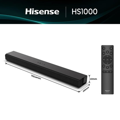 BARRA DE SONIDO HISENSE HS1000,  BLUETOOTH. CANALES 2.0