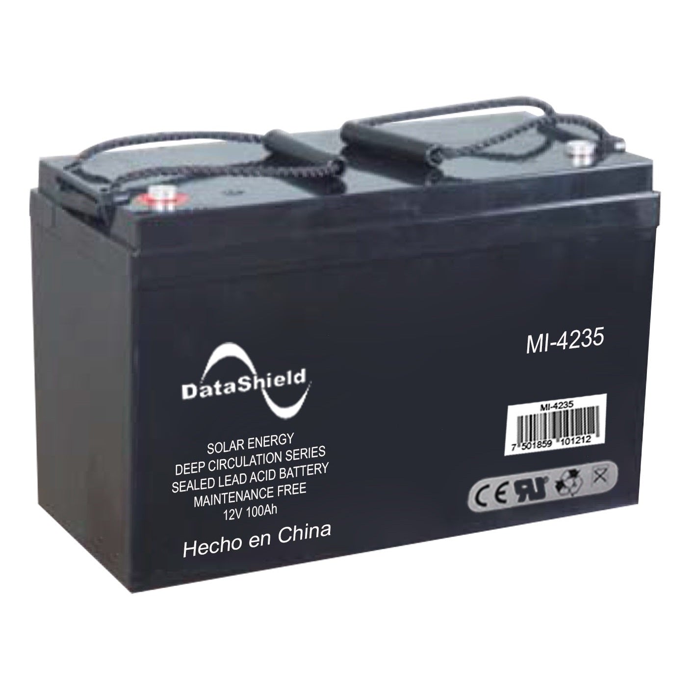 BATERÍA  DATASHIELD MI-4235, 100 AH , SISTEMAS SOLARES Y/O INVERSORES CARGADORES SOLARES, 12 V, NEGRO