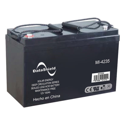 BATERÍA  DATASHIELD MI-4235, 100 AH , SISTEMAS SOLARES Y/O INVERSORES CARGADORES SOLARES, 12 V, NEGRO