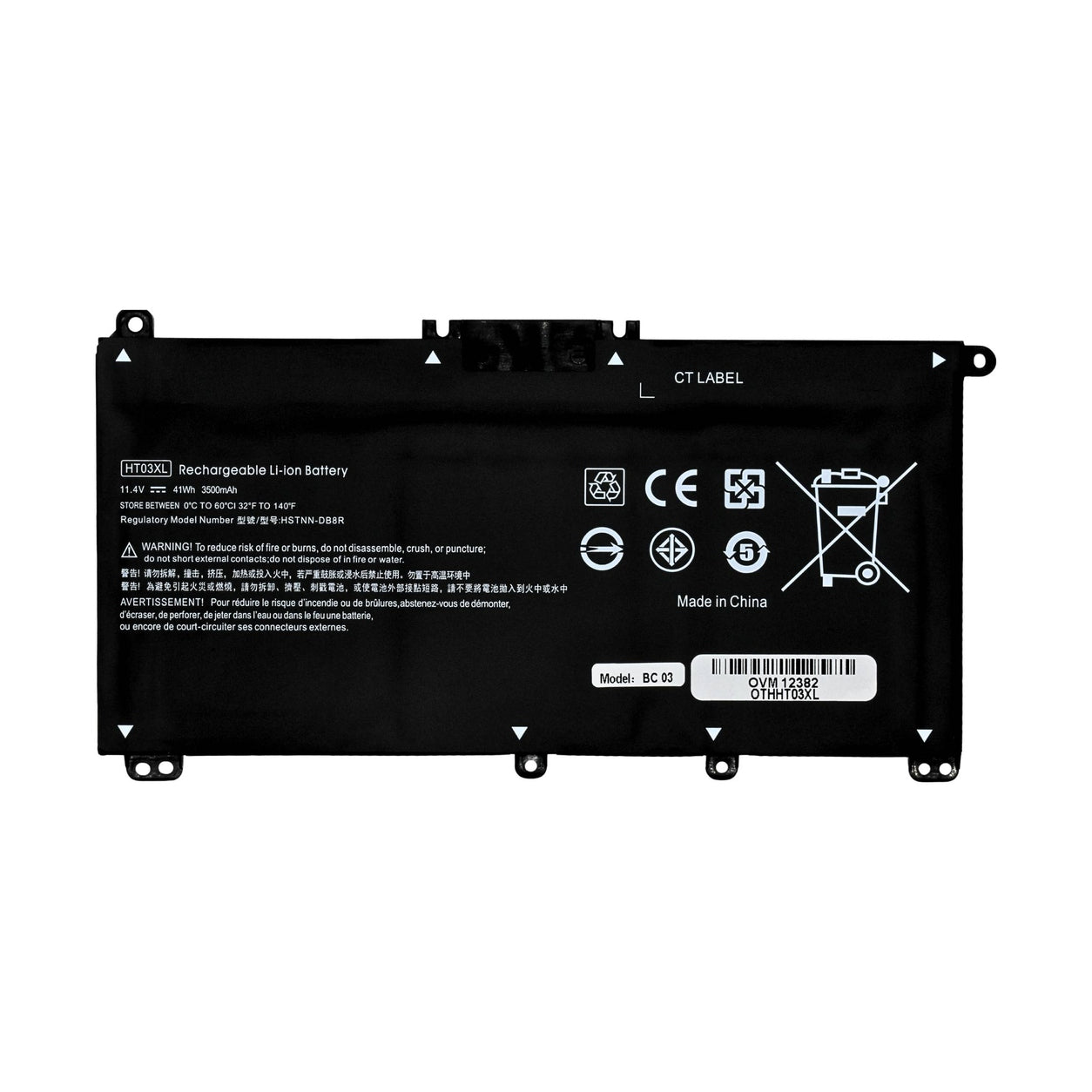 BATERIA PARA LAPTOP OTHHT03XL OVALTECH POLIMERO 11.55V 41.9WH/3630MAH PARA HP 14-CE 14-CF 14-CM 14-CK 14-DF 14-MA 15-DA 15-CS 15-DB HP 240 245 250