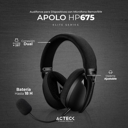 AUDÍFONOS CON MICRÓFONO INALÁMBRICOS APOLO HP675 ELITE SERIES