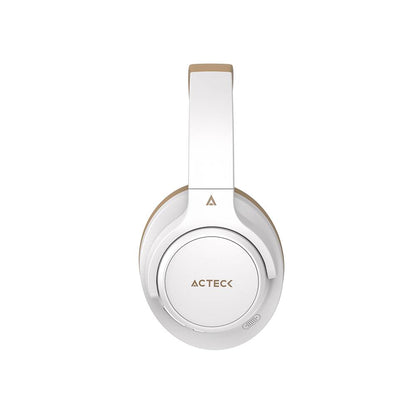 AUDÍFONOS INALÁMBRICOS BLUETOOTH HYPE EPIC HP750 ACTECK ELITE SERIES CANCELACIÓN DE RUIDO ACTIVO  HIBRIDO, COLOR BLANCO. AC-940863