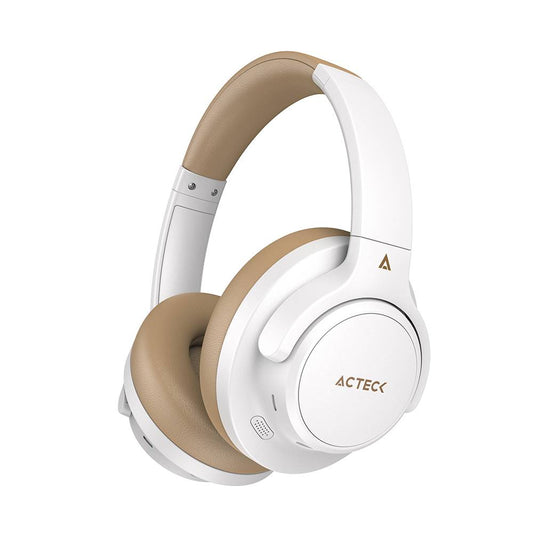 AUDÍFONOS INALÁMBRICOS BLUETOOTH HYPE EPIC HP750 ACTECK ELITE SERIES CANCELACIÓN DE RUIDO ACTIVO  HIBRIDO, COLOR BLANCO. AC-940863
