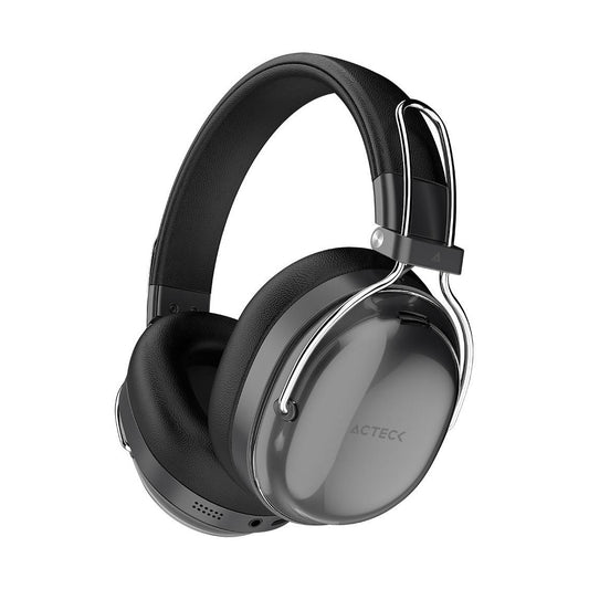 AUDÍFONOS INALÁMBRICOS BLUETOOTH LUXE PURE HP730 ACTECK ELITE SERIES CANCELACIÓN DE RUIDO ACTIVO  HIBRIDO, COLOR NEGRO. AC-940870