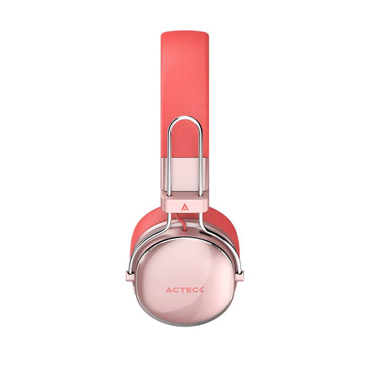 AUDÍFONOS INALÁMBRICOS BLUETOOTH LUXE CHIC HP710 ACTECK ELITE SERIES DURACIÓN DE BATERÍA HASTA 30H, COLOR SALMON. AC-940894
