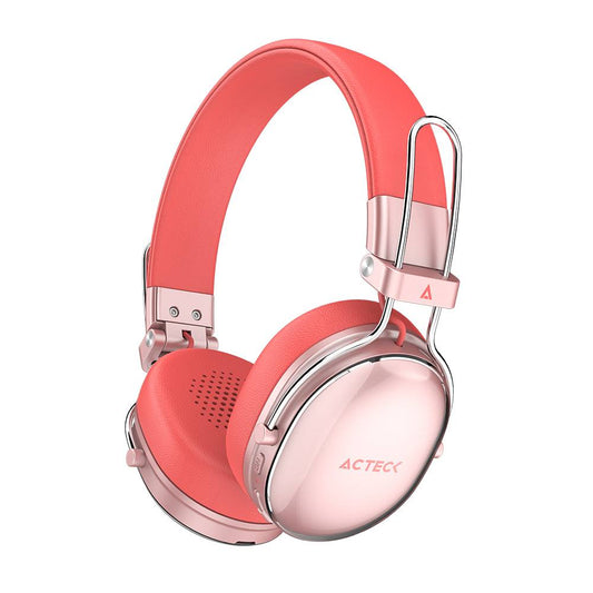 AUDÍFONOS INALÁMBRICOS BLUETOOTH LUXE CHIC HP710 ACTECK ELITE SERIES DURACIÓN DE BATERÍA HASTA 30H, COLOR SALMON. AC-940894