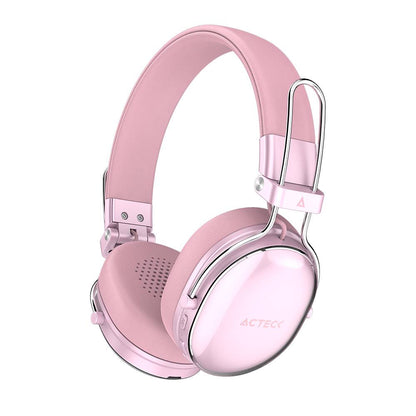 AUDÍFONOS INALÁMBRICOS BLUETOOTH LUXE CHIC HP710 ACTECK ELITE SERIES DURACIÓN DE BATERÍA HASTA 30H, COLOR ROSA. AC-940900