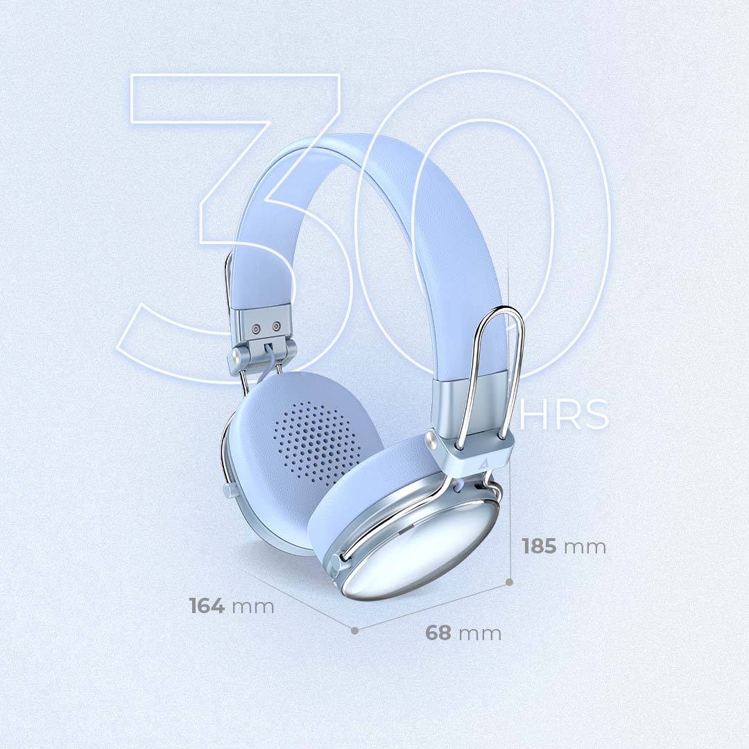 AUDÍFONOS INALÁMBRICOS BLUETOOTH LUXE CHIC HP710 ACTECK ELITE SERIES DURACIÓN DE BATERÍA HASTA 30H, COLOR AZUL. AC-940917