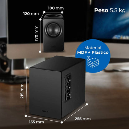 BOCINAS TIPO ESTUDIO  DYNAMIC EXACT MINI S-PRO BS495 ADVANCED SERIES, SONIDO ESTEREO 2.1 CANALES CON SUBWOOFER, POTENCIA 60W RMS