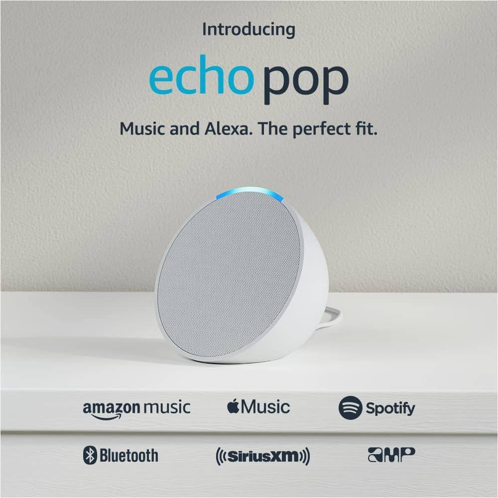 AMAZON ECHO POP CON ASISTENTE VIRTUAL ALEXA GLACIER WHITE