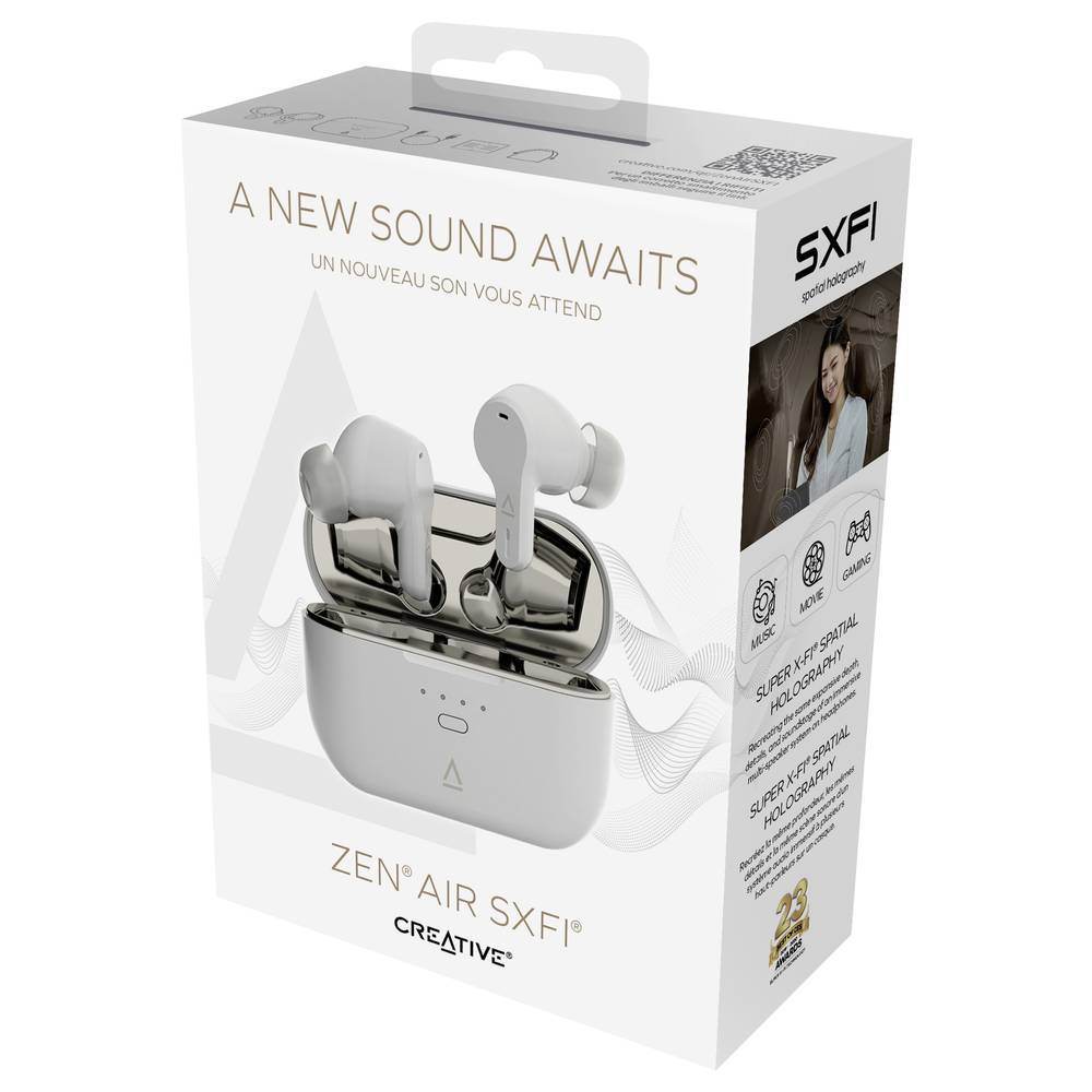AUDIFONOS EARBUDS CREATIVE ZEN AIR SXFI BLUETOOTH®  BLANCOS- ZEN AIR SXFI D GY
