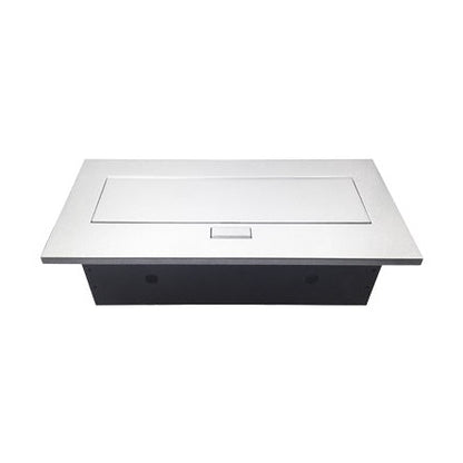 CAJA DE MESA, RJ45 CAT 6, HDMI, USB V2.0, NEMA 5-15R, PLATA, BROBOTIX 171224